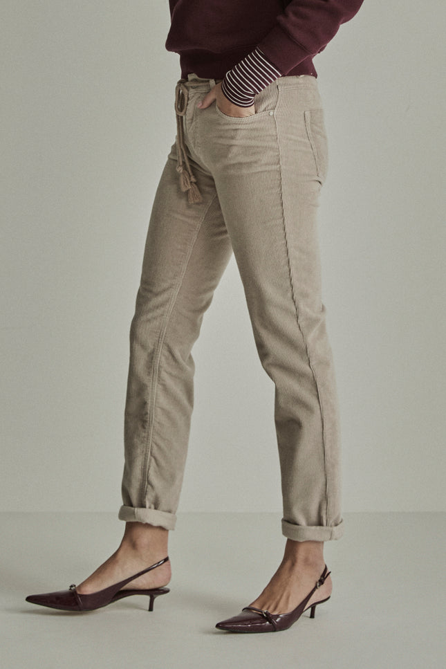 Broek Bobby Vintage Corduroy Ivory Grey FW261104091 L30