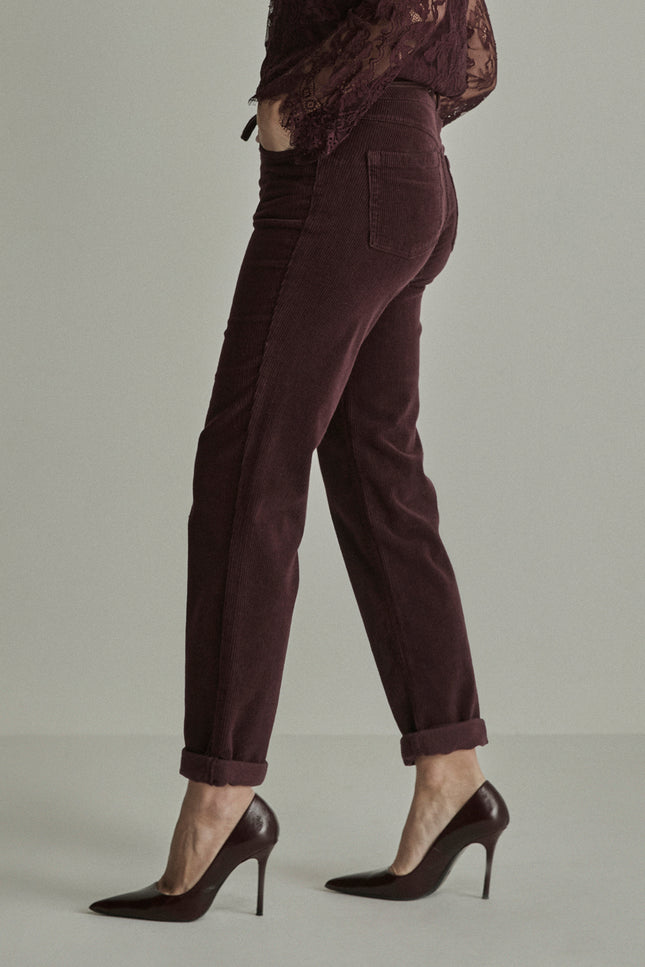 Broek Bobby Vintage Corduroy Burgundy Red FW261104091 L30