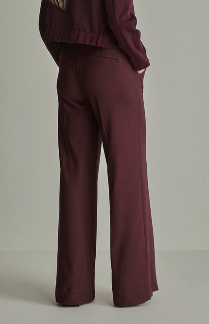 Broek Lizzy Twill Jersey Burgundy Red FW261220370 L32