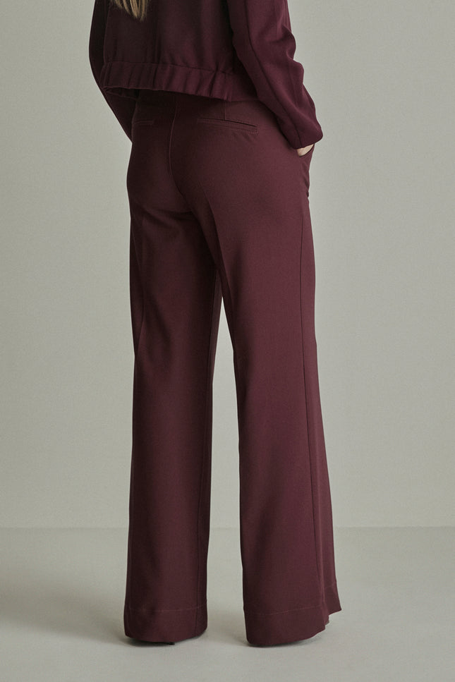 Broek Lizzy Twill Jersey Burgundy Red FW261220370 L32