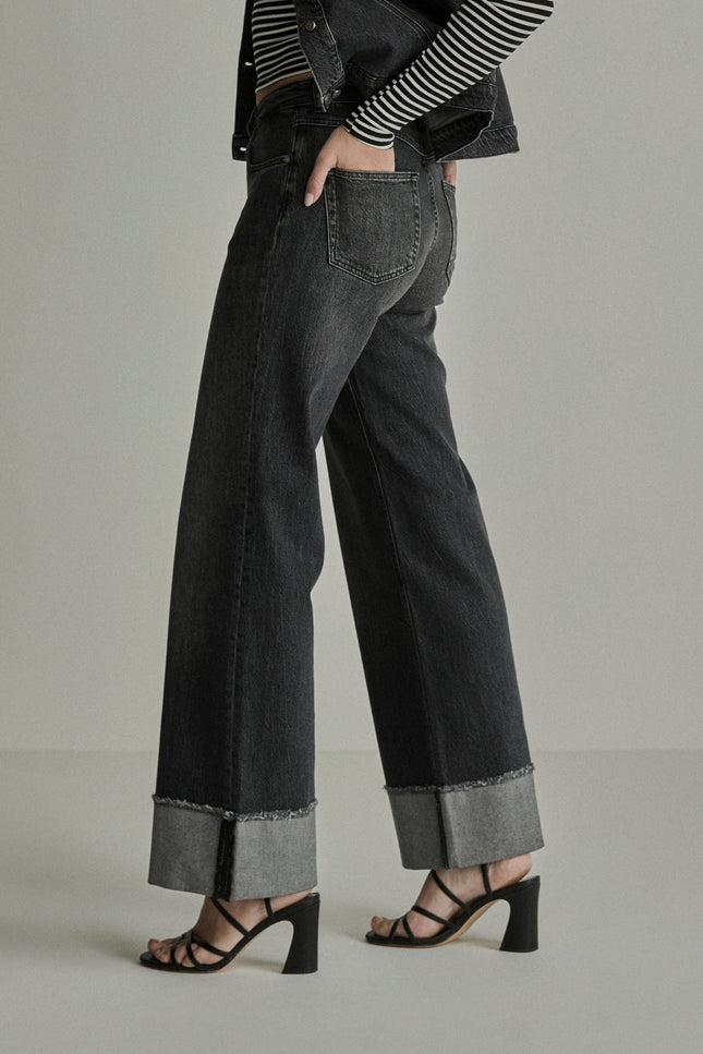 Broek Mira Turn Up Shadow Black FW261266402