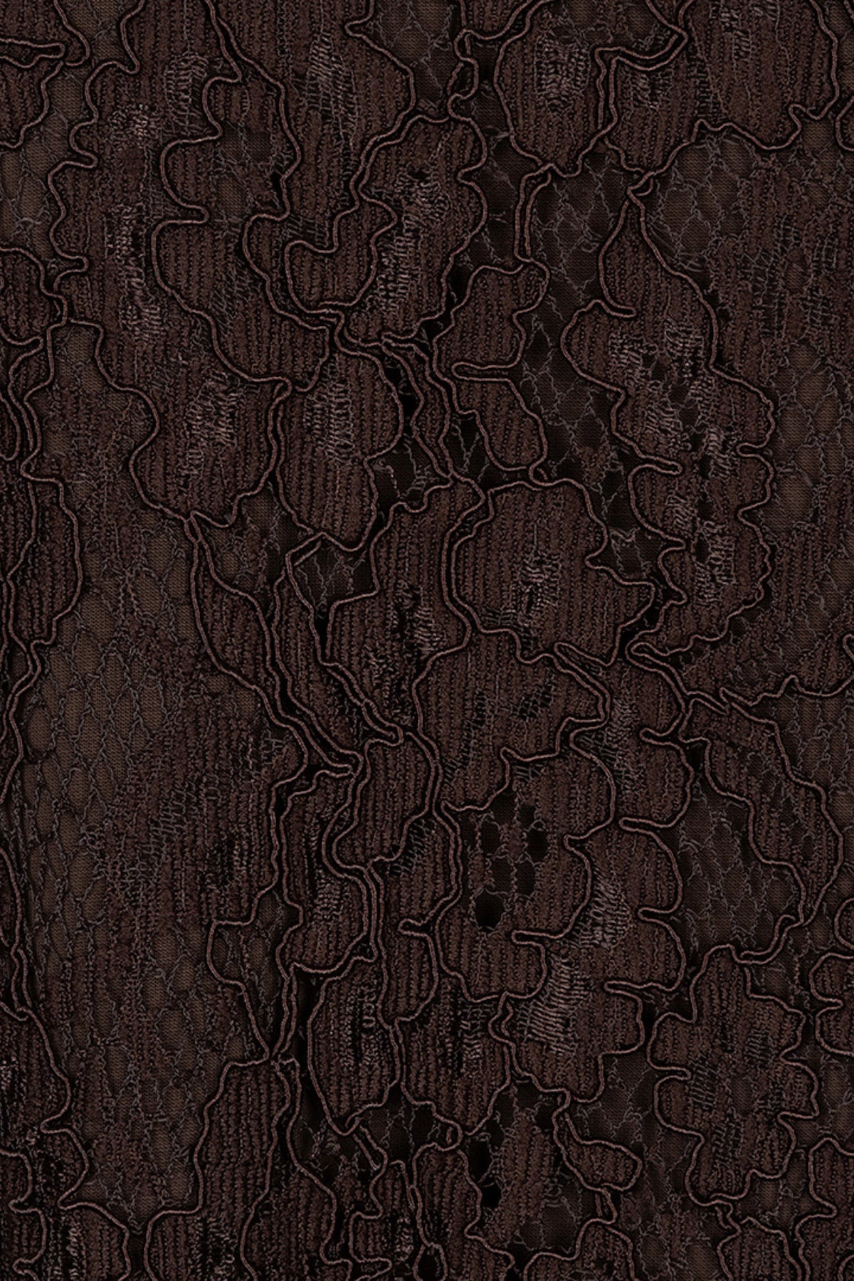Lichtbruine modal lace sweater van EsQualo met fijne details en zachte textuur, gedragen door een model.