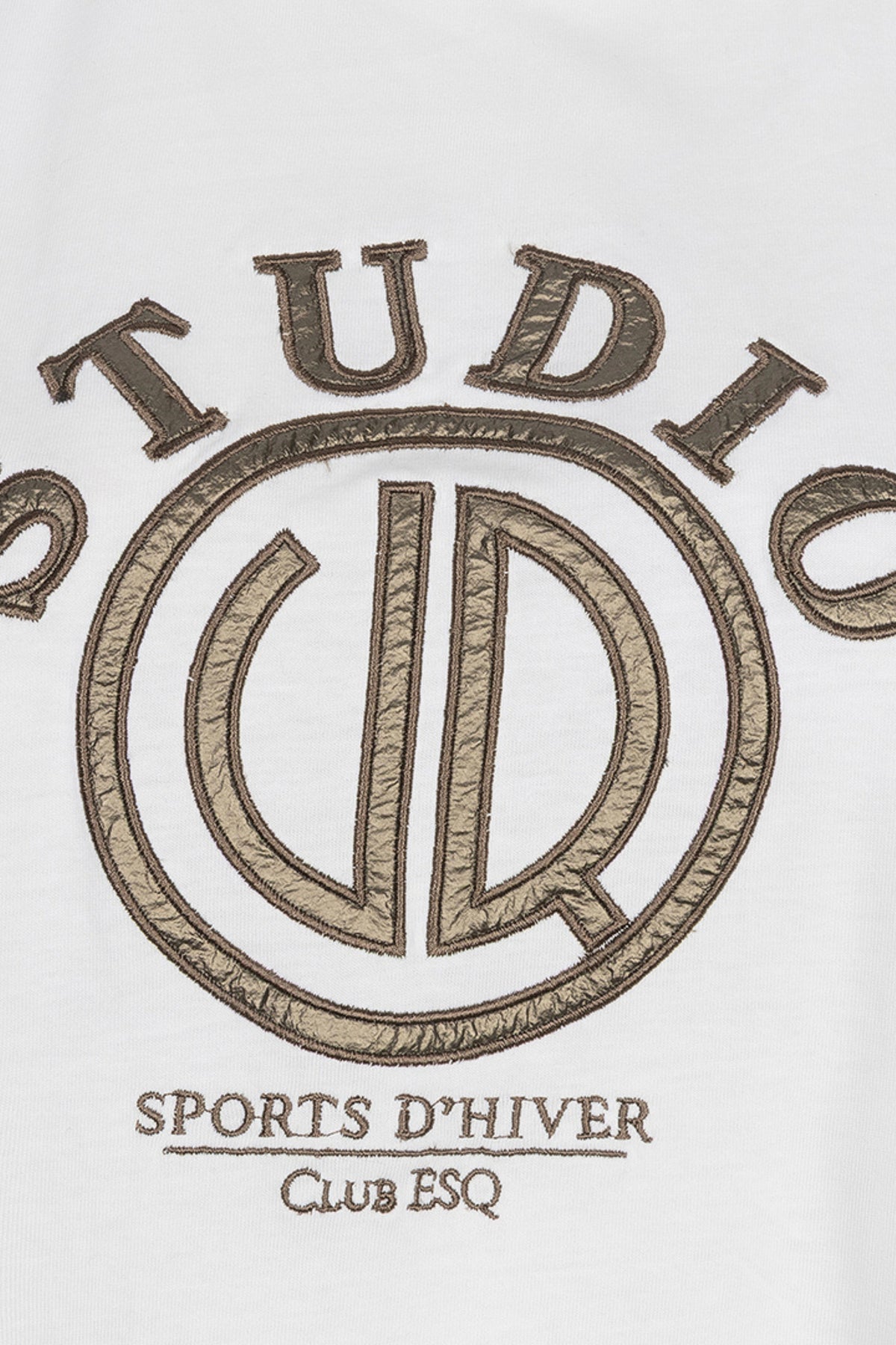 Zwart T-shirt van EsQualo met korte mouwen en ronde hals, model Studio Offwhite F26.05537, geschikt voor casual draagstijl