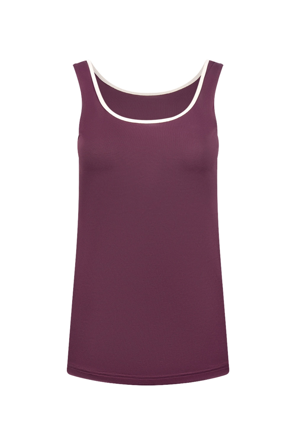 Nukus Juba Cherry Gold singlet met goudkleurige details, licht en comfortabel voor dames, zichtbaar op de afbeelding.
