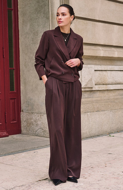 Broek Wide Leg Cacao F26.10502