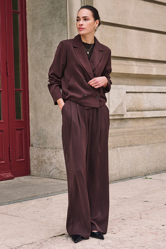 Broek Wide Leg Cacao F26.10502