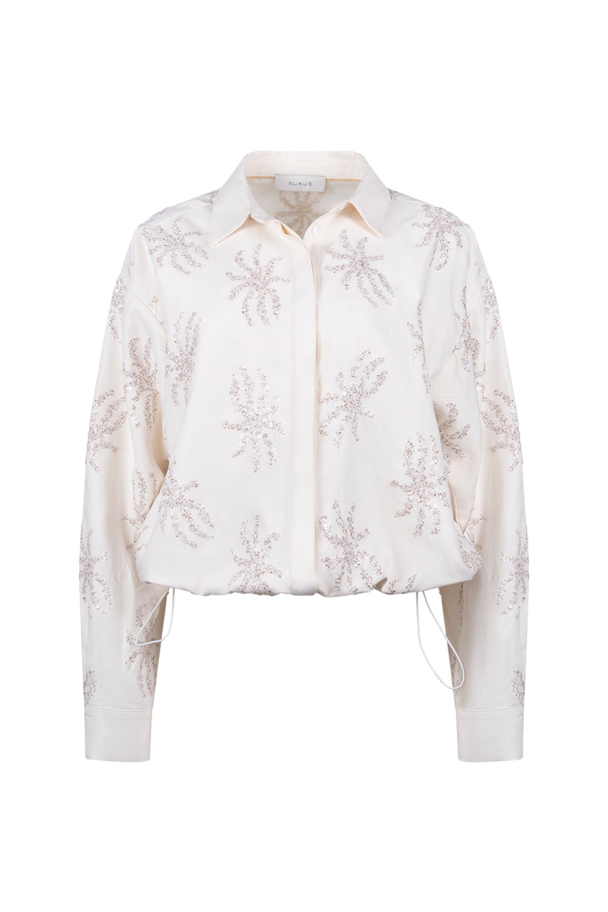 Offwhite Nukus blouse Aster Paillet met glanzende details en elegante pasvorm, ideaal voor feestelijke gelegenheden