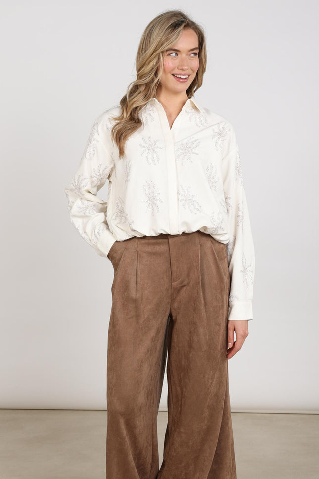 Blouse Aster Paillet Offwhite NKF02125