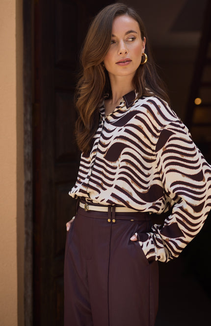 Blouse Adora Zebra Offwhite Cherry NKF02138
