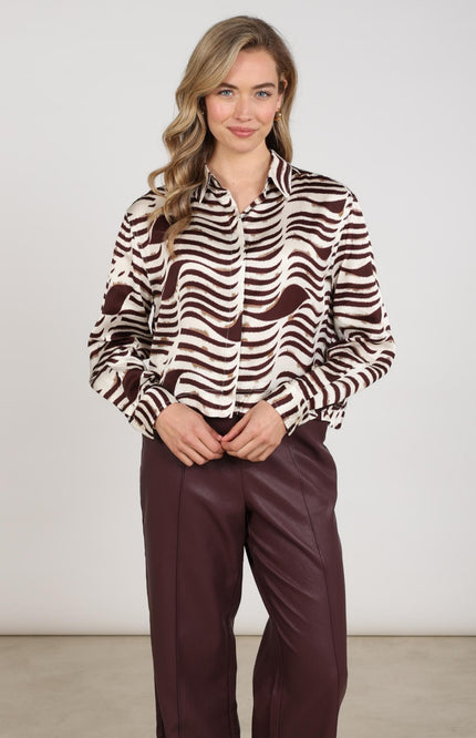 Blouse Adora Zebra Offwhite Cherry NKF02138