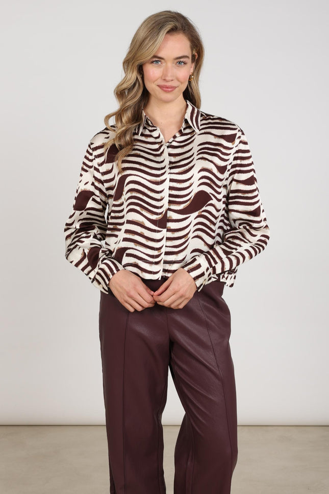 Blouse Adora Zebra Offwhite Cherry NKF02138