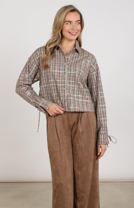 Blouse Bailey Check Sand Rose NKF02146