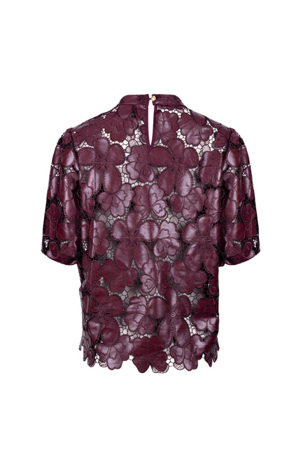 Top Nicole Flower PU Cherry NKF01066