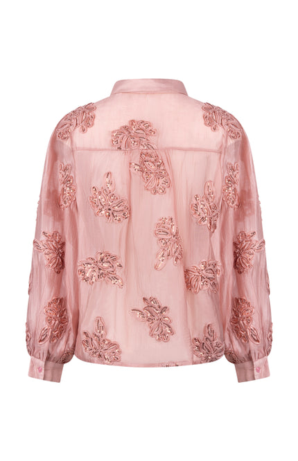 Blouse Antonella Paillet Flower Rose NKF02156