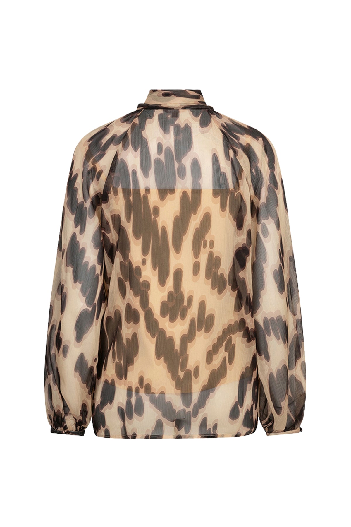 Zachte EsQualo Blouse met sjaal met print in amberkleurig ontwerp, comfortabel en stijlvol voor dagelijks gebruik
