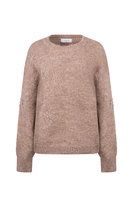 Trui Konstanza Flower Taupe NKF03046