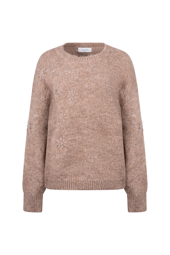 Trui Konstanza Flower Taupe NKF03046
