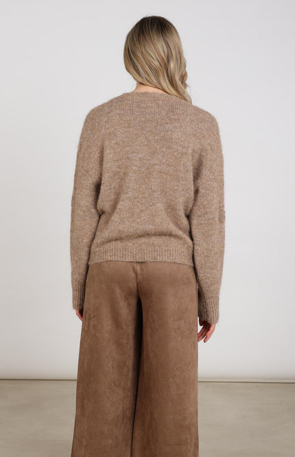 Trui Konstanza Flower Taupe NKF03046