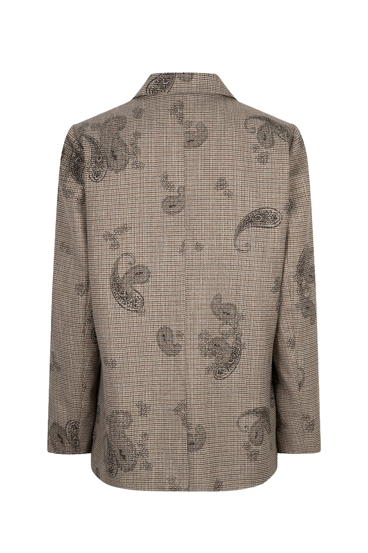 Blazer met paisley en ruitprint van EsQualo, lichtgewicht casual jack voor dames, in neutrale kleuren.