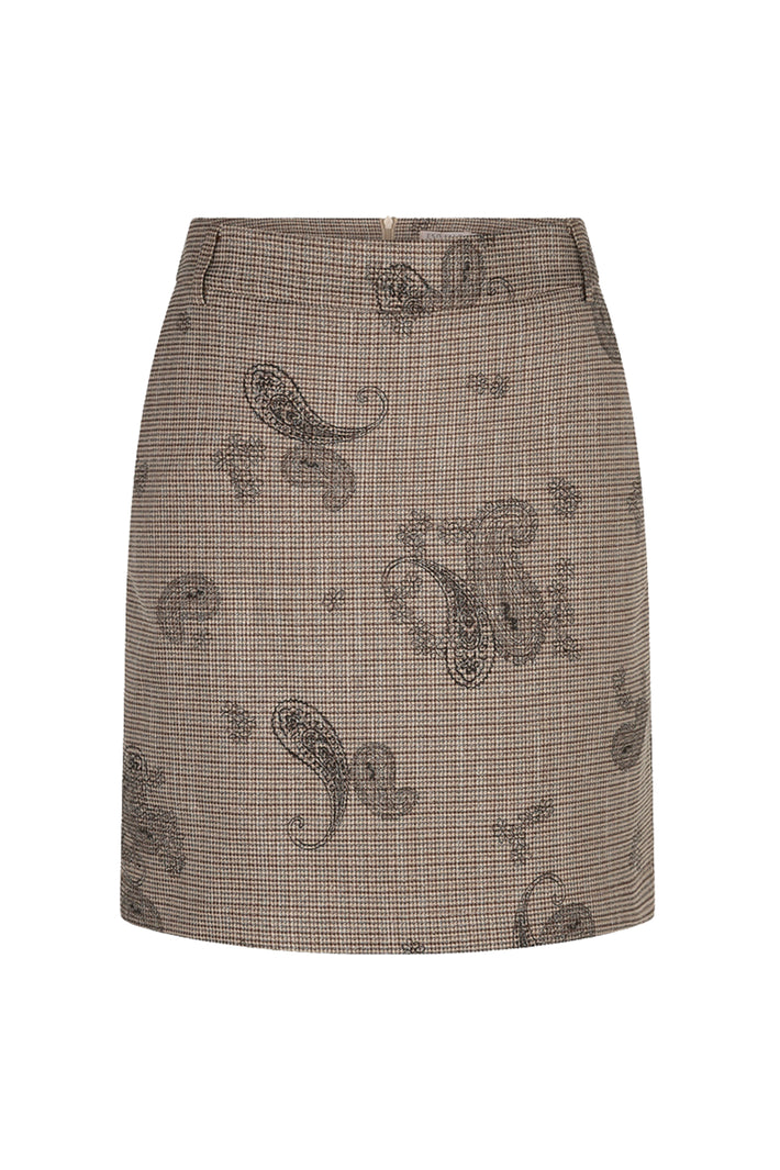 Lichte rok met paisley en ruitprint van EsQualo, elegant ontwerp met gedetailleerde patronen en vloeiende stof.