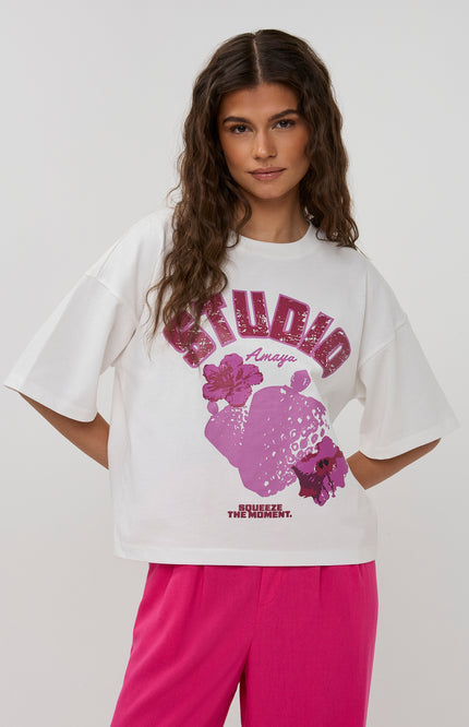 Studio Amaya T-shirt Fruits White Stretchshop.nl