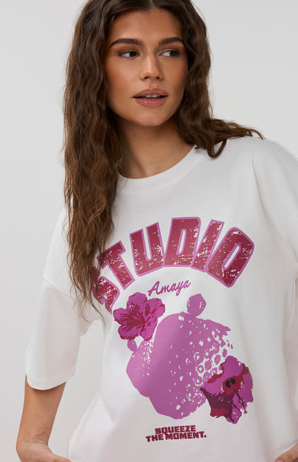 Studio Amaya T-shirt Fruits White Stretchshop.nl