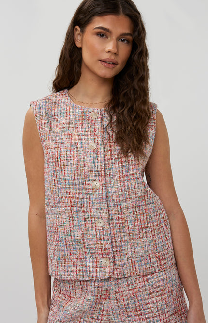 Studio Amaya Gilet Coco Multi Print Stretchshop.nl