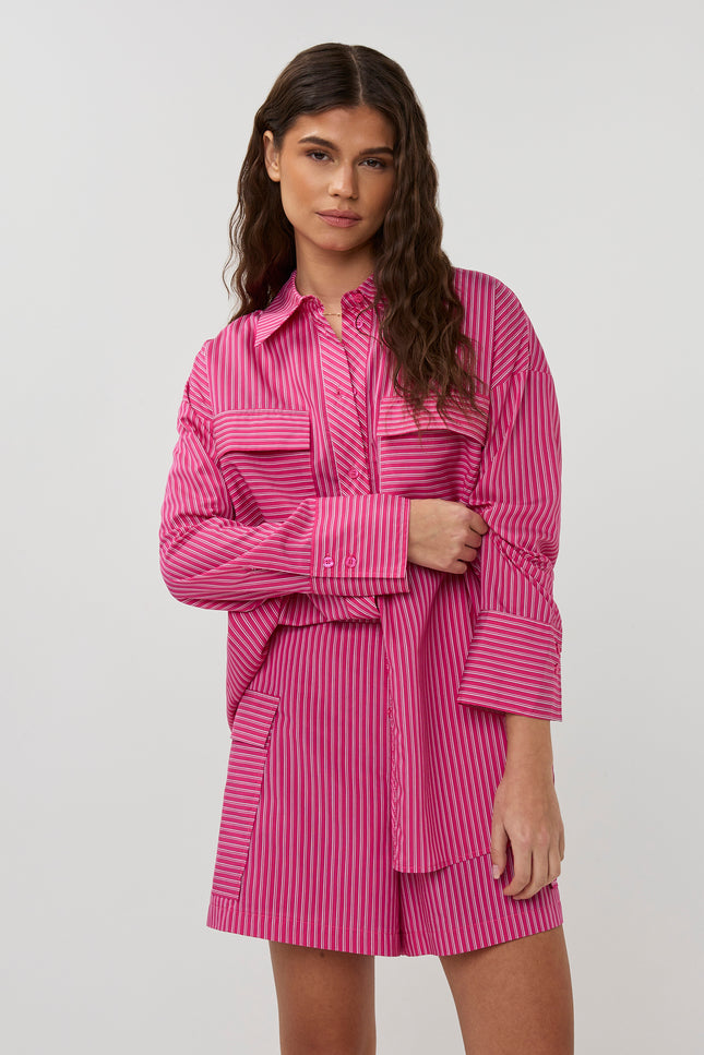 Studio Amaya Blouse Sky Multi Print Stretchshop.nl