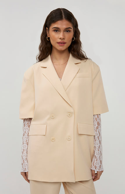Studio Amaya Blazer Fendi Beige Stretchshop.nl