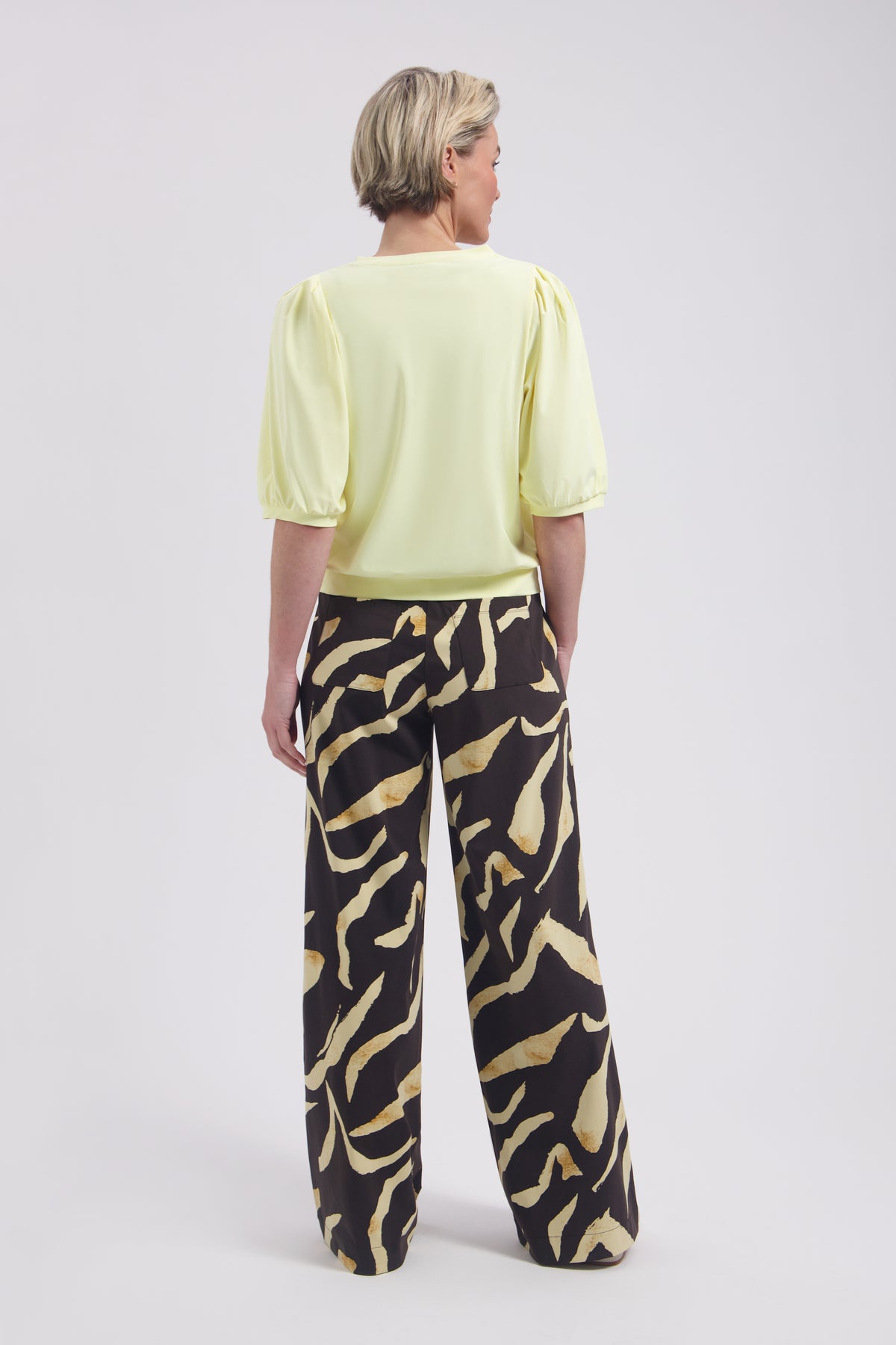 Lady Day reisbroek met print, volledige lengte, comfortabel model met opvallende patroon, geschikt voor vakanties en reizen