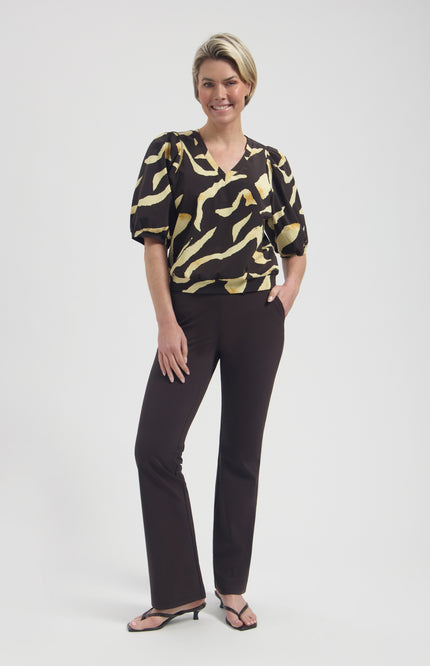 Lady Day Travel Broek Poppy Dark Brown L14-475-3201 Stretchshop.nl