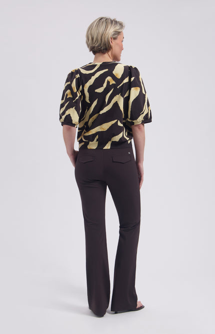 Lady Day Travel Broek Poppy Dark Brown L14-475-3201 Stretchshop.nl