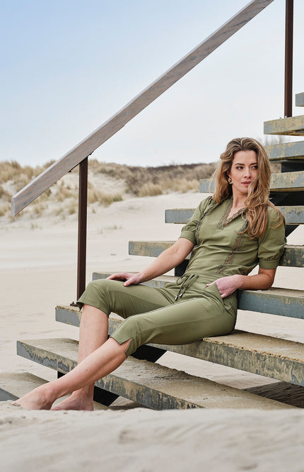 Mi Piace Heavy Travel Broek Capri Olive 202820 Stretchshop.nl
