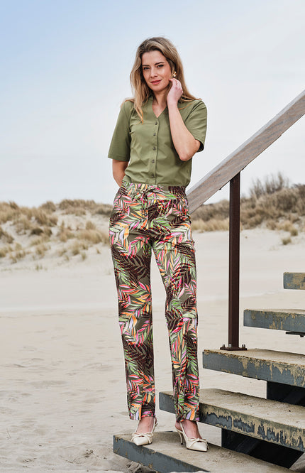 Mi Piace Travel Blouse Olive 202603 Stretchshop.nl
