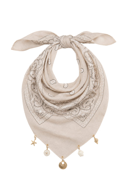 Bandana Met Bedels Beige