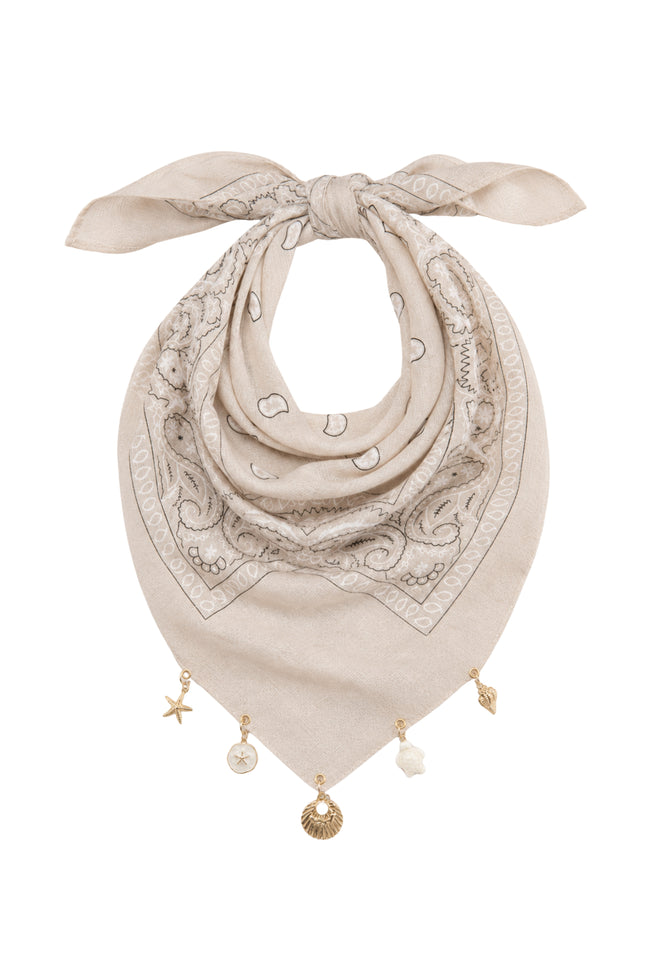 Bandana Met Bedels Beige