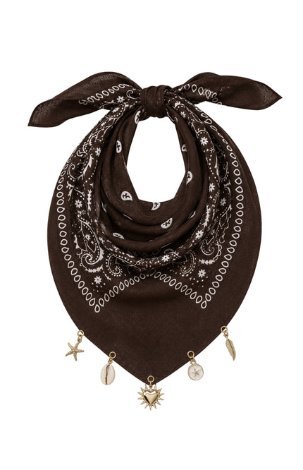 Bandana Met Bedels Brown