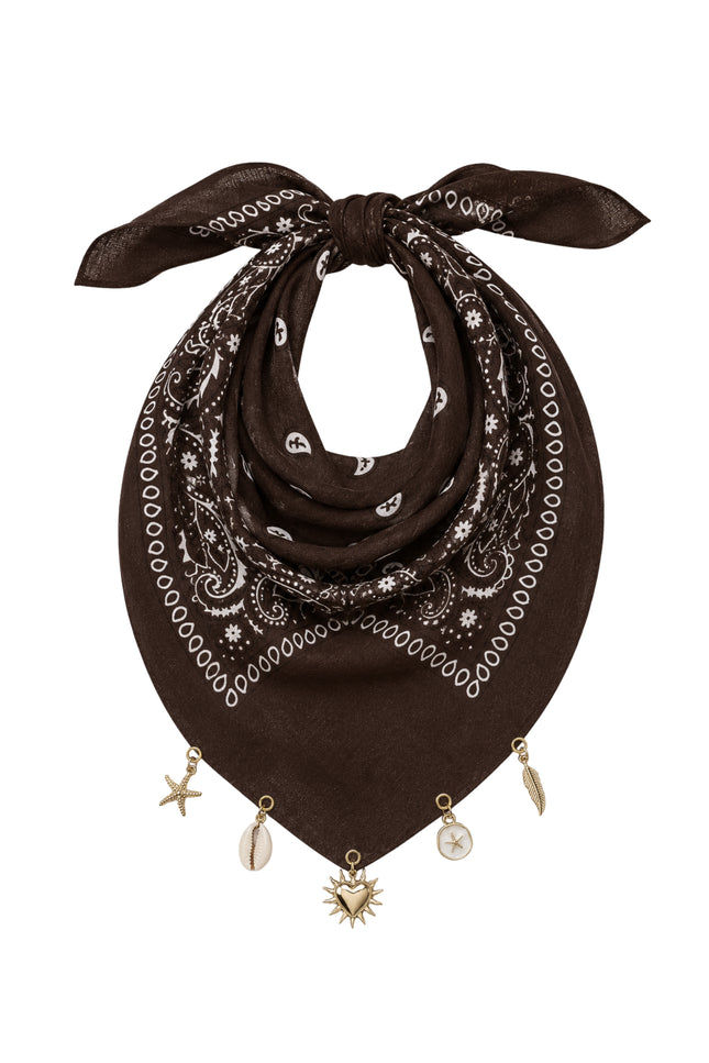 Bandana Met Bedels Brown