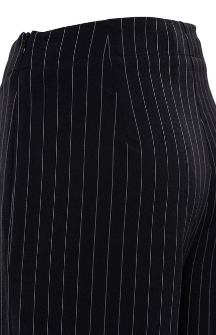 &Co woman Travel broek pelle stripe black pa340 Stretchshop.nl