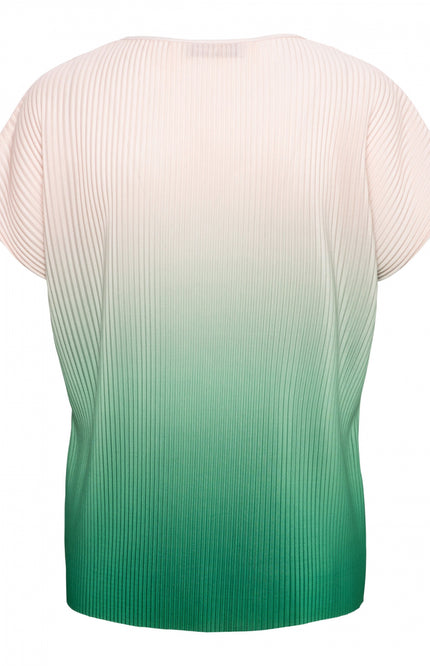 &Co woman Top jade plisse green multi to245 Stretchshop.nl