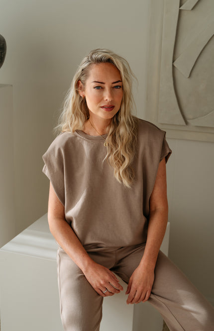 &Co woman Top Danae Taupe TO349 Stretchshop.nl