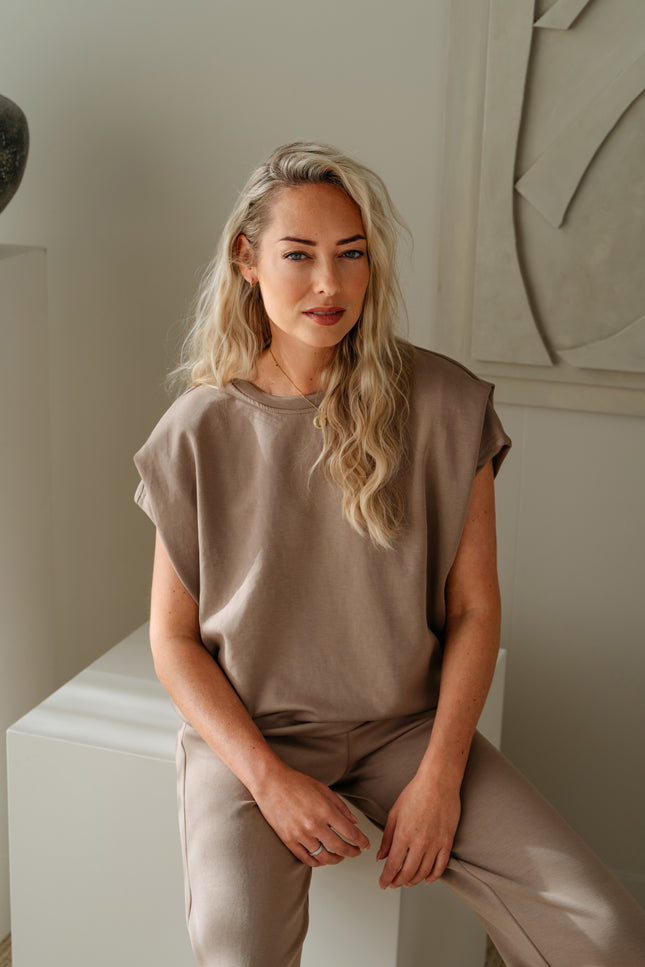 &Co woman Top Danae Taupe TO349 Stretchshop.nl