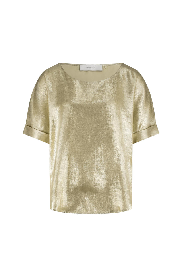 Nukus Top Irene Shiny Gold NKF01024 Stretchshop.nl