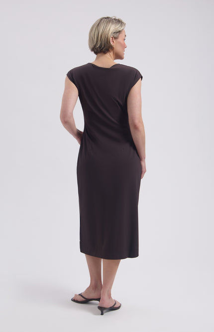 Lady Day Travel Jurk Doris Dark Brown L36-375-3218 Stretchshop.nl
