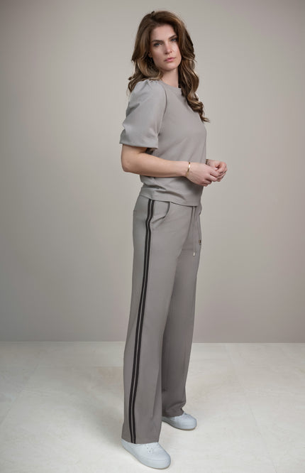Elvira Casuals Broek Izzy Sand Striped Stretchshop.nl