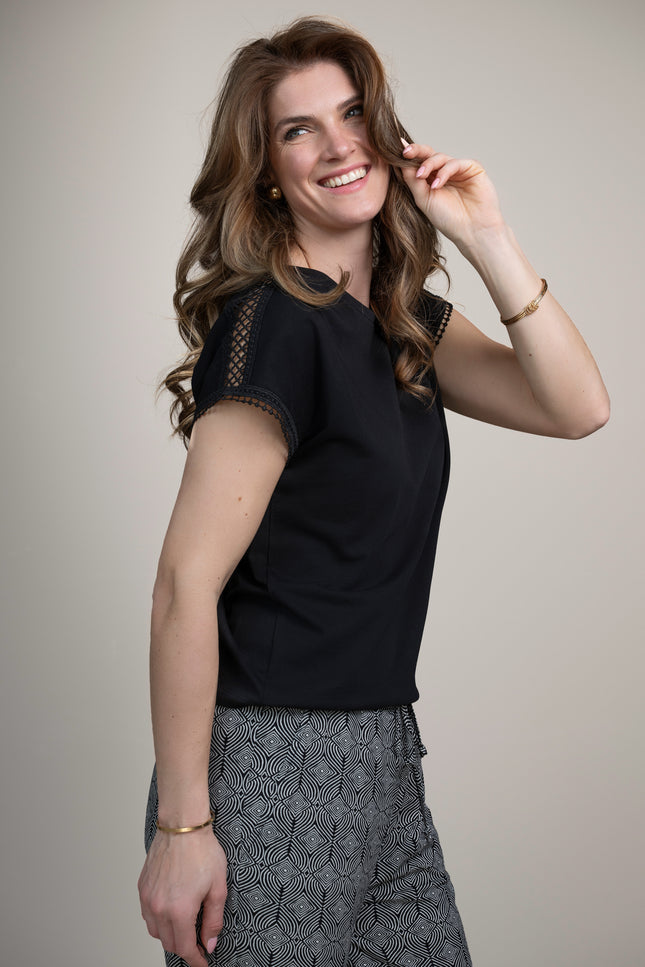 Elvira Casuals Top Lianne Black Stretchshop.nl