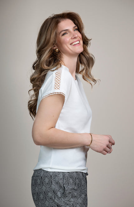 Elvira Casuals Top Lianne Offwhite Stretchshop.nl