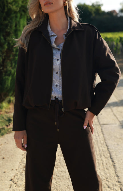 Broek Madison Dark Coffee Suede