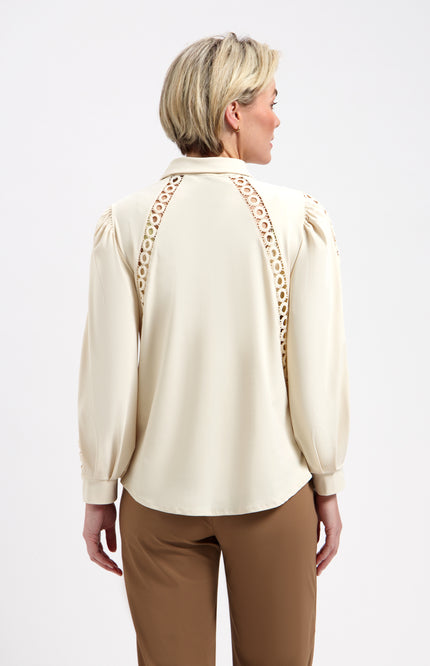 Lady Day Travel Blouse Emmeline Cream L30-375-3116 Stretchshop.nl
