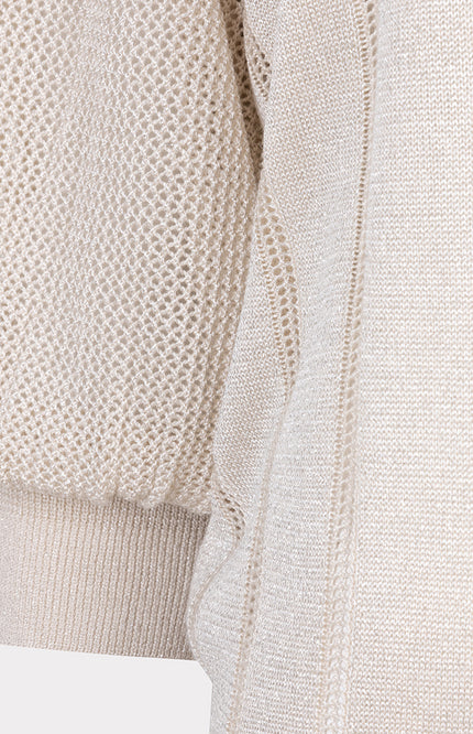 Sweater Short Puffsleeves Lurex Light Grey F25.31503